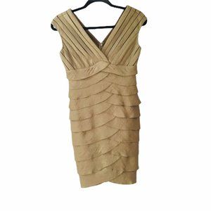 Adrianna Papell Sheath Cocktail Dress Champagne